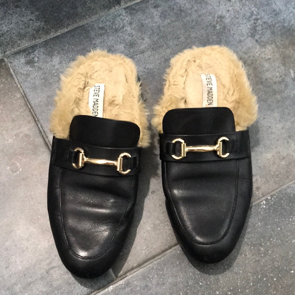 Steve Madden faux fur mule slide